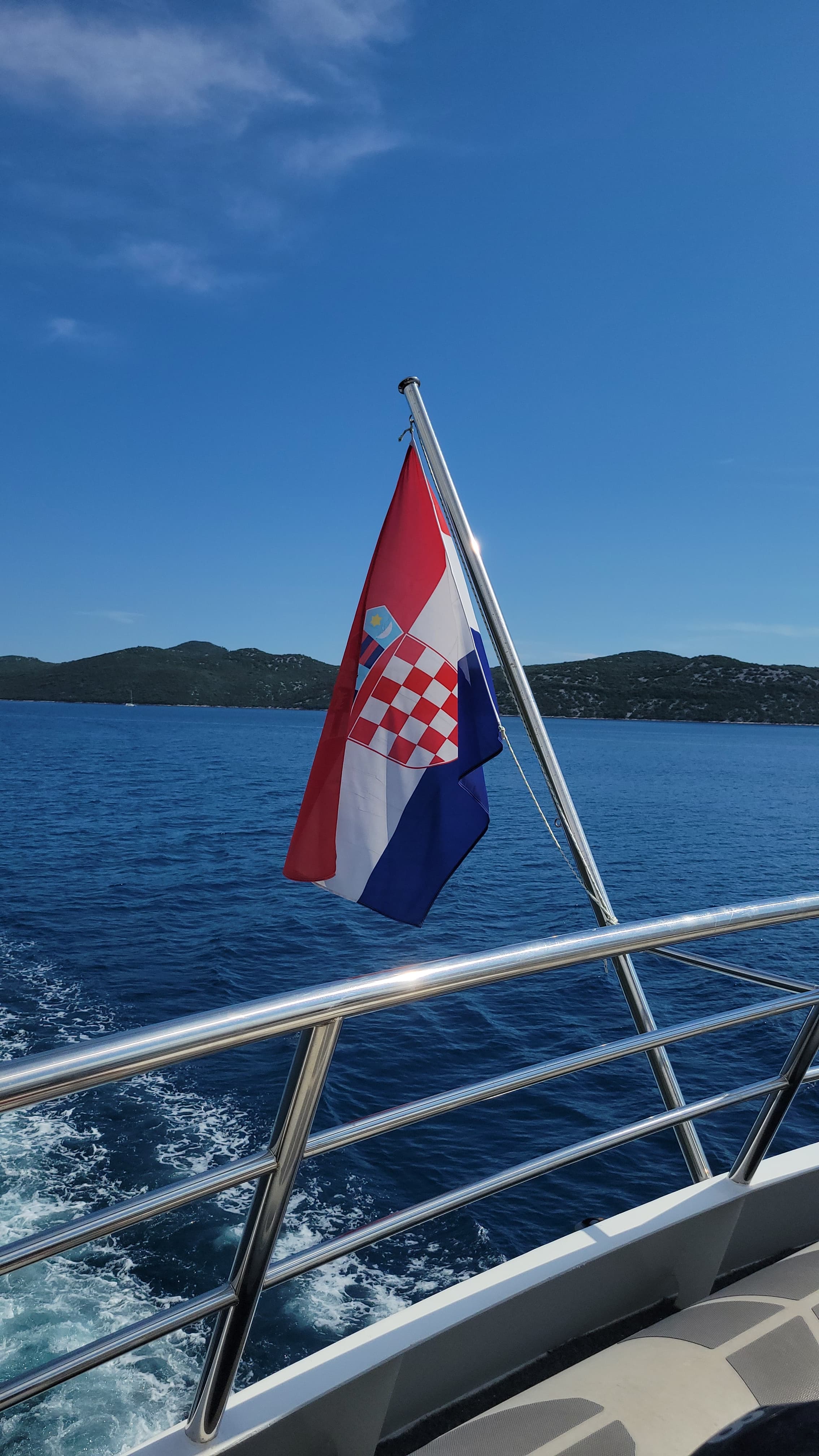 Croatian flag on yacht